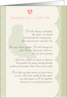 Because You Loved Me Dog Sympathy card