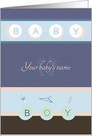 Your baby boy’s name Birth Announcement card