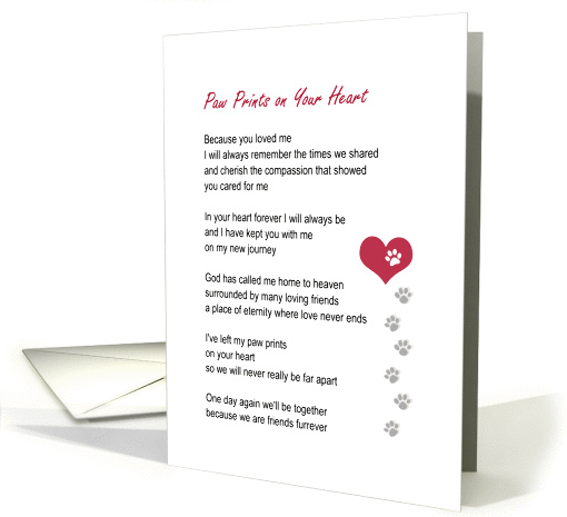 Paw Prints on Your Heart Poem card (772003)