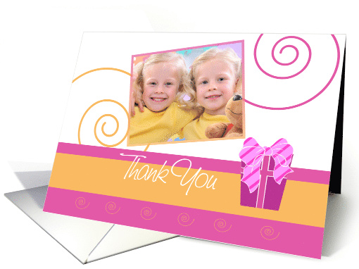 Birthday Party Swirls Thank You for Coming custom photo card (909118)
