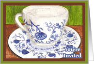 Blue Onion Coffee Cup Art Card