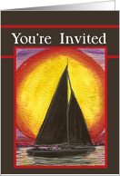 You’re Invited Sailboat Sunset Party Card Art by AnnaMarie card
