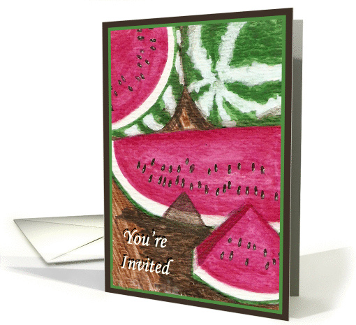 You're Invited Watermelon Party Card Art by AnnaMarie card (210070)