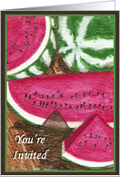 You’re Invited Watermelon Party Card Art by AnnaMarie card