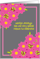 1 Year Cancer Free Wellness Party Invitation Pink Flowers Custom Text card
