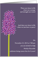 4 Years Cancer Free Wellness Party Invitation Hyacinth Custom Text card