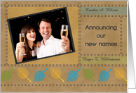 Name Change Announcements Custom Photo Aspen Leaves Kraft Look card