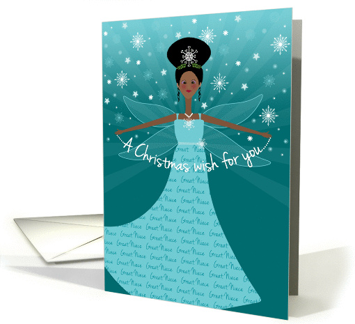 Great Niece Christmas Wish Fairy African American Ethnic Black card