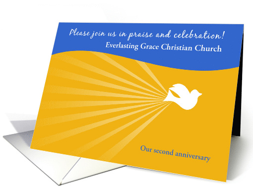 Church Anniversary Invitations Dove on Blue and Yellow... (1248342)