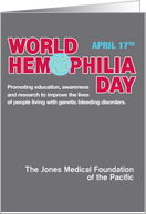 World Hemophilia Day with Globe Customizable Text Red on Gray card