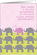 New Grandparents Congratulations on Granddaughter Baby Elephants card