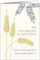 Thank You Food Pantry Volunteer Appreciation Wheat and Berry Motif card