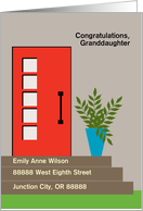 Granddaughter New Home Congratulations Custom Text Mid Century House card