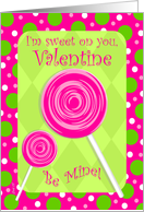 Valentine’s Day Lollipop Sweet on You card