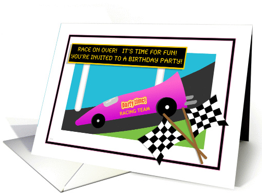 Kid's Birthday Party Invitations Racing Theme Idea card (228999)