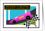 Kid’s Birthday Party Invitations Racing Theme Idea card