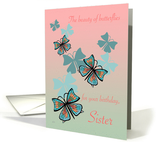 Butterfly Birthday Sister card (233426)