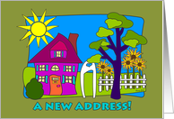 New Address We’ve Moved Announcement Funky House card