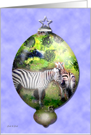 Zebra Ornament Christmas Card