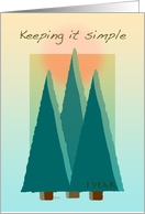 12 Step Recovery 1 Year Trees Keeping it Simple card
