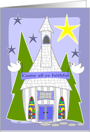 Pastor Minister Christmas Little Church card