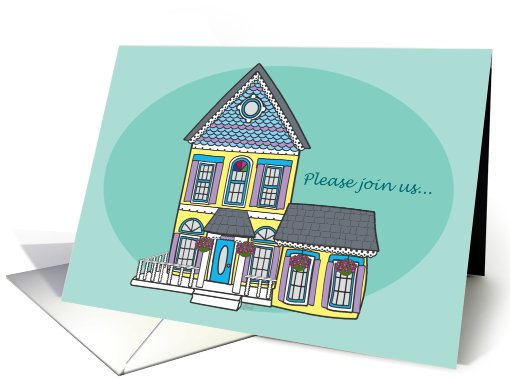 Housewarming Invitation Victorian House card (291503)