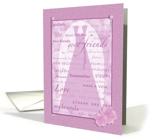 Wedding Scrapbook Sister Bridesmaid card (296997)