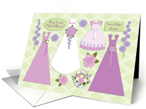 Paper Dresses Sister Maid of Honor card (299052)