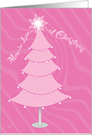 Mother-in-Law Christmas Pink Tree card