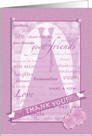Wedding Scrapbook Thank You Maid of Honor card