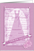 Wedding Scrapbook Thank You Bridesmaid card