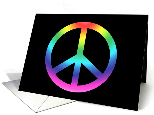 Rainbow Peace Sign card (320216)