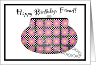 Flowery Handbag Birthday Friend card
