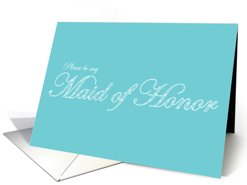 Lacy Text Aqua Maid of Honor card (333986)