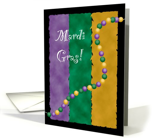 Mardi Gras Party Invitations Colors and Beads card (335587)