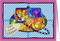 Crazy Cat Purse Birthday Sister card