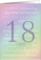 Recovery Rainbow Text 18 Months card