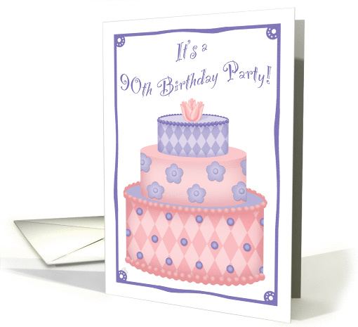 Whimsical Cake 90th Birthday Invitation card (345799)
