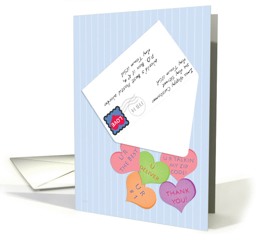 Postal Worker Valentine Envelope & Hearts card (345807)