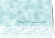 Aqua Butterfly Thank You Chief Bridesmaid card
