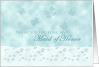 Aqua Butterfly Thank You Maid of Honor card