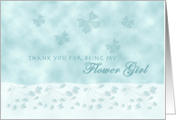Aqua Butterfly Thank You Flower Girl card