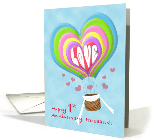 Hot Air Balloon 1st Anniversary Husband card (359302)