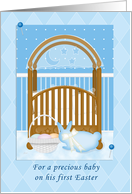 Baby’s Crib Baby Boy’s First Easter card