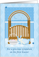 Baby’s Crib Grandson’s First Easter card