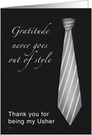 Classic Grey Tie Usher Thank You card