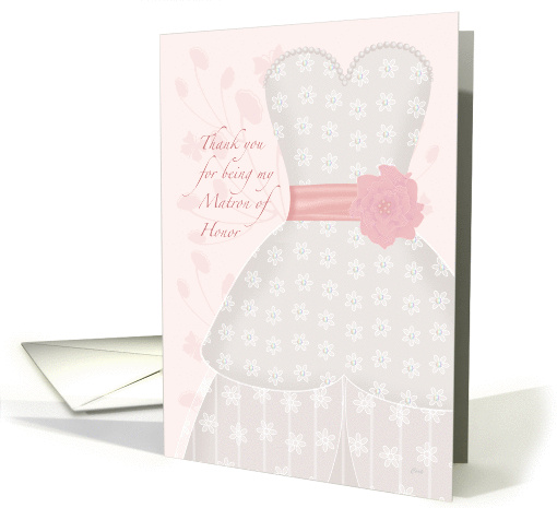 Lace Shadow Thank You Matron of Honor card (363471)