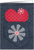 Heart in Pocket Blank Card