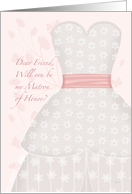 Lace Shadow Matron of Honor Friend card