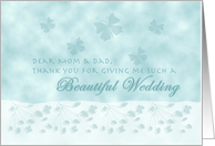 Aqua Butterfly Thank You Mom & Dad card